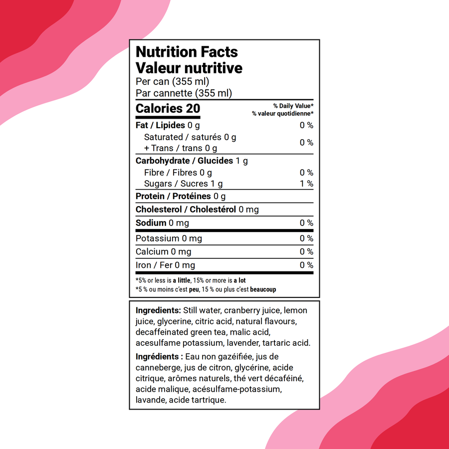 Valeur nutritive, Cranberry Sour