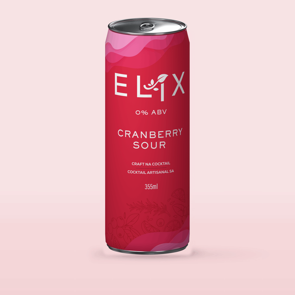 Elix Cranberry Sour 355 mL can, 0% ABV craft non-alcoholic cocktail