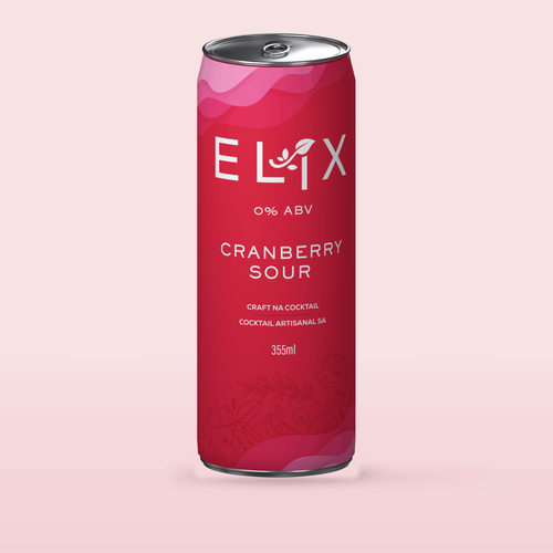 Elix Cranberry Sour 355 mL can, 0% ABV craft non-alcoholic cocktail