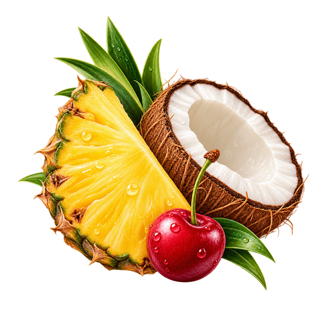 Zero Sugar Piña Colada flavour: pineapple, coconut and cherry